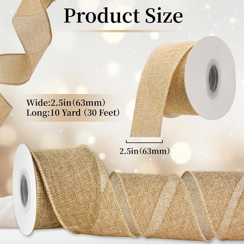 2,5 Zoll verdrahtet Sackleinen Band - natürliche Jute 10 Yards pro Rolle natürliche Bänder fo - Bild 3 von 8