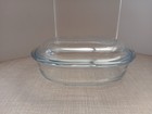 PYREX Oval Clear Casserole Oven Dish With lid  26 x 21 x 9cm