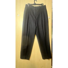 SAGE HARBOR Black Pleated 100% Pure Wool Trousers Women's Size 14 1