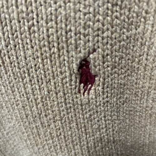Suéter Pullover Polo Ralph Lauren 1/4 Cremallera Tostado 100% Algodón Talla Grande Suéter - Imagen 13 de 14