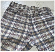 Vintage 70s Mens 32X 33  Leg Flare Bell Bottoms Pants Checkered Plaid USA