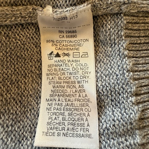 Pendleton Men's XXL V Neck Sweater Cotton/Cashmere Blend Gray Shirt Grandpa Dad - Picture 5 of 7