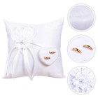 1pc Square Ring Pillow Floral Ring Cushion Marriage Pillow White wedding cushion