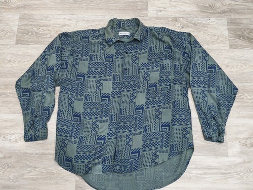 Ben Sherman, Ben Sherman Vintage Mens Shirt Olive Khaki Tribal Size Large L 90s Relaxed
