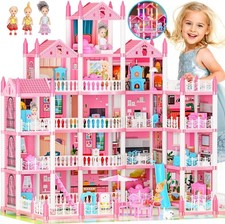 NEW Barbie Dreamhouse, 5-Story 19 Rooms Doll House with 4 Dolls Toy Figures