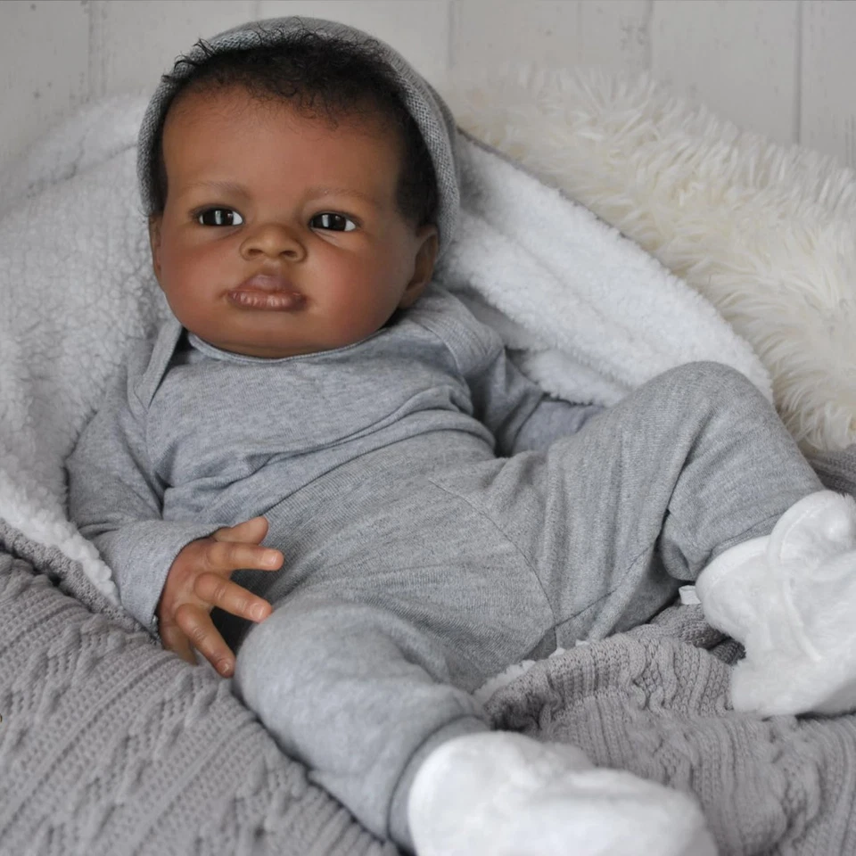 Realistic Reborn Baby Dolls Black Boy, 20 Inch African American Newborn Boy D... - Image 3 of 4