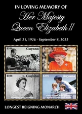 Guyana 2022 - Queen Elizabeth II - Sheet of 4 Stamps - Scott #4725 - MNH
