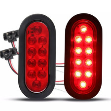 2 Red 6 Oval Trailer Lights 10 Led Stop Turn Tail Truck Sealed Grommet Plug Kit 2 Red 6 Oval Trailer Lights 10 Led Stop Turn Tail Truck Sealed Grommet Plug Kit
