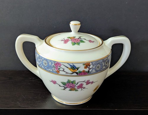 Vintage Lenox Ming Vögel P16 Fine China 1917-1963 alte Zuckerdose mit Sahnedeckel & Deckel - Bild 1 von 18