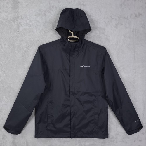 Columbia Jacke Herren Medium schwarz Omni-Tech Kapuze wasserdicht Regen Shell Mantel