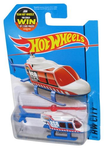 Hot Wheels HW City (2013) White Propper Chopper Toy Helicopter 52/250