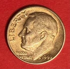 1949 D ~ Roosevelt Dime 90% Silver 10c Coin ~ U.S. USA Currency ~ Circulated VF