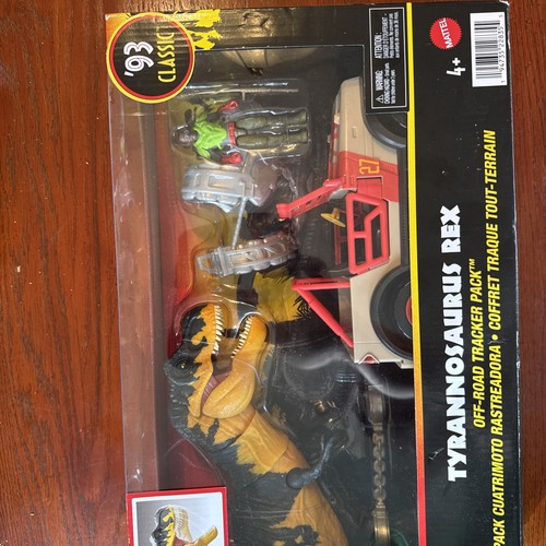 Jurassic Park Classic '93 Tyrannosaurus Rex Off-Road Tracker Pack Set Mattel JP - Picture 1 of 4