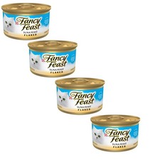  4 Pack  Fancy Feast Gourmet Cat Food, Tuna Flaked 3 Oz cans