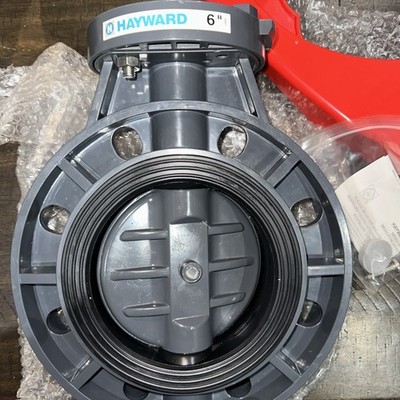 Hayward Flow Control BYCS1060E1LGA Butterfly Valve, 6'', Pvc/EPDM Lever Handle