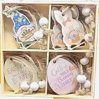 Mini Easter Tree Ornaments Spring Easter Home Decor Set Of 12 Twine Wood Beads .