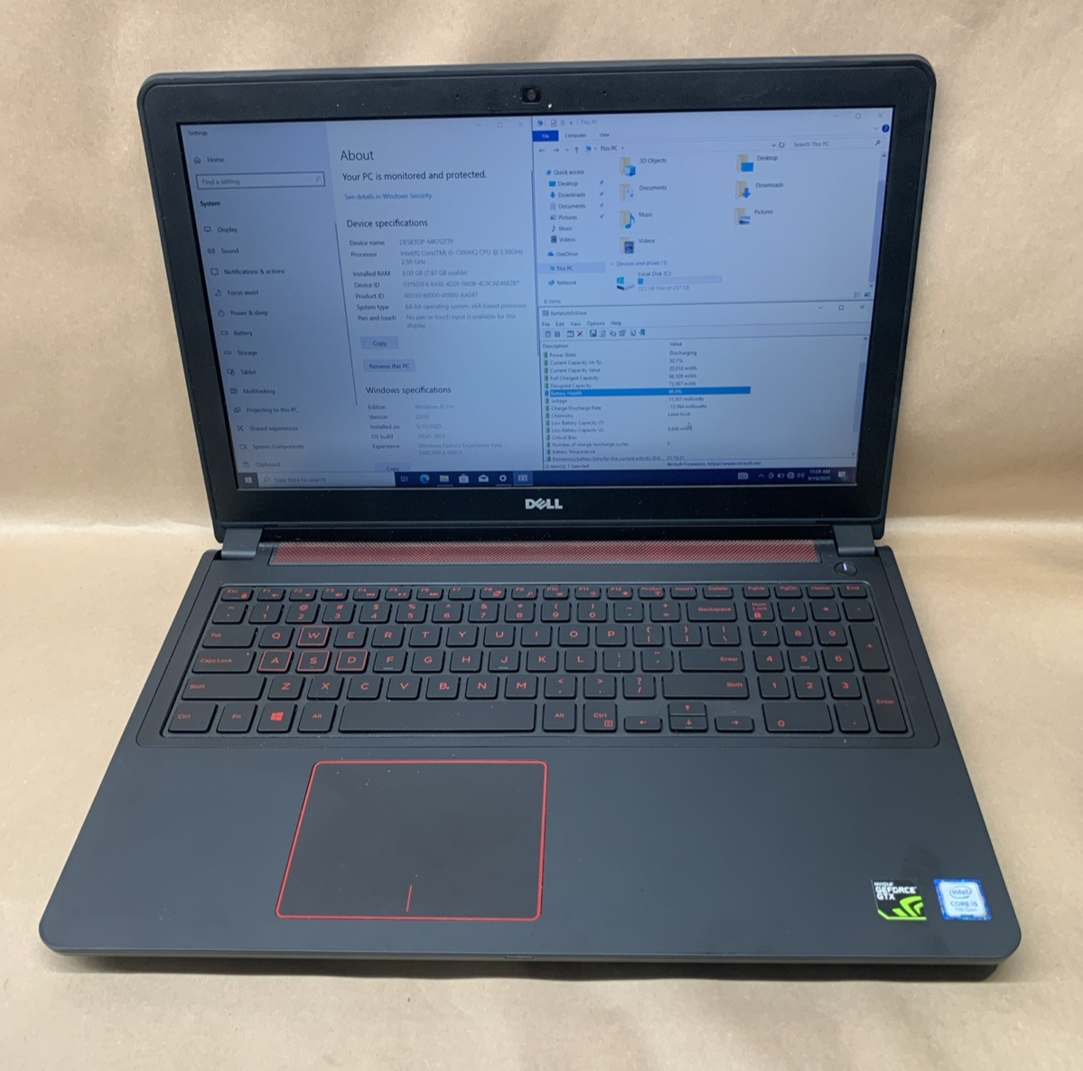 Dell Inspiron 5577 Intel 8GB RAM 256GB SSD GTX