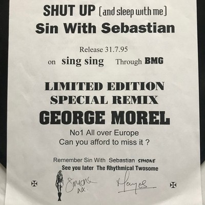 Sin With Sebastian - Shut Up (And Sleep With Me) (Remixes) - UK Promo 12'' Vin...