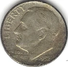1952-P,  Roosevelt Dime, Silver, circulated (U.S. Coin, Money Collectible)