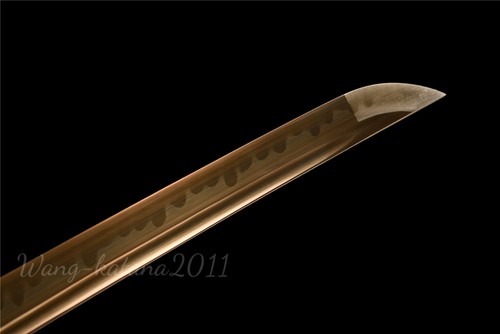 Espada Katana Samurai Japonesa Dragón Dorado 40"" Arcilla Templada T10 Acero Espiga Completa - Imagen 10 de 12