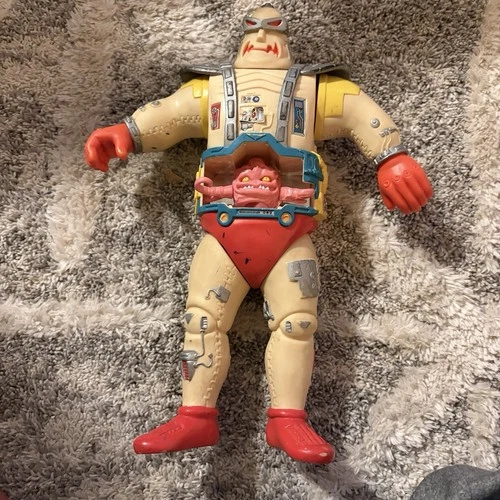 Playmates TMNT Krang Android Body Action Figure 1991 Beige Red Vintage
