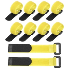 10Pcs Reusable Cable Ties 6"x0.79" Adjustable Reusable Hook & Straps Yellow
