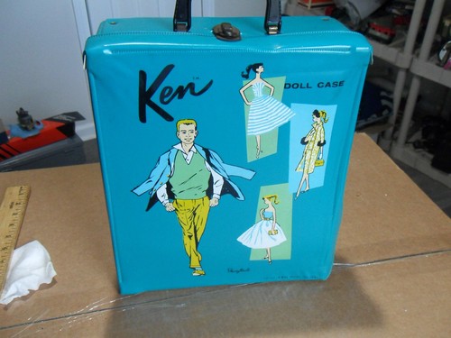 Vintage 1961 Green Ken Doll Carrying Case Barbie Top Zustand