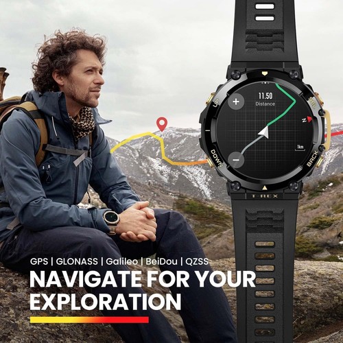 Smartwatch Amazfit T-Rex 2 - czarny, GPS, tracker fitness, uszkodzony - Zdjęcie 9 z 13