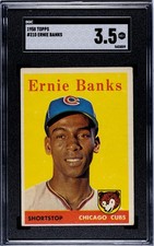 1958 Topps ERNIE BANKS Chicago Cubs #310 SGC 3.5 VG+ Condition