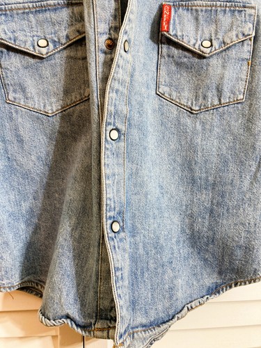 Agnelli Denim Jacket or Shirt with Pearl Snaps Made Out West in California SZ 8 - Picture 2 of 6