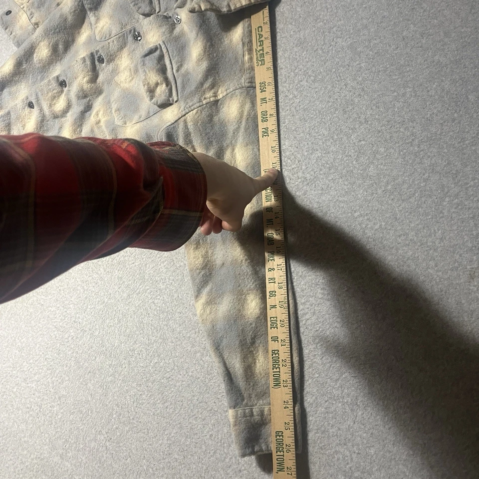 Camisa Pendleton Vintage Para Hombre Gris Mediana Abotonada Sombra Cuadros Tabla Franela Foto 4 de 4