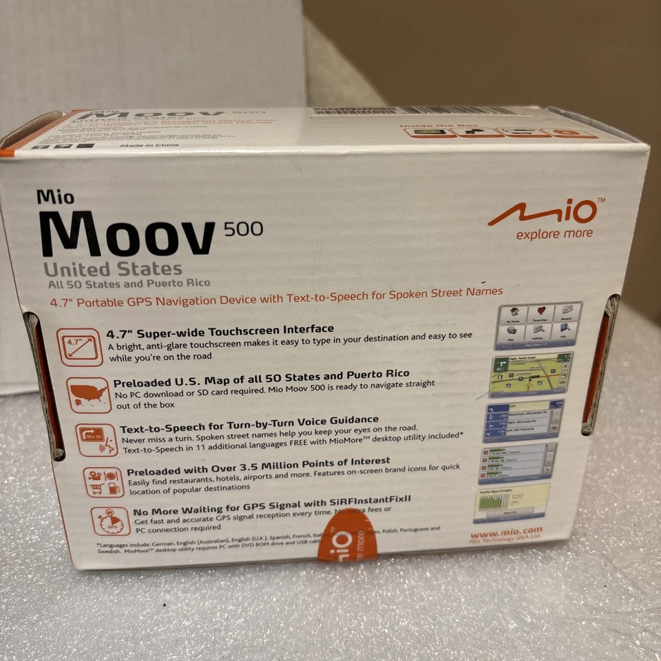 Портативное GPS-навигационное устройство Mio Moov 500 с системой преобразования текста в речь - Изображение 2 из 4