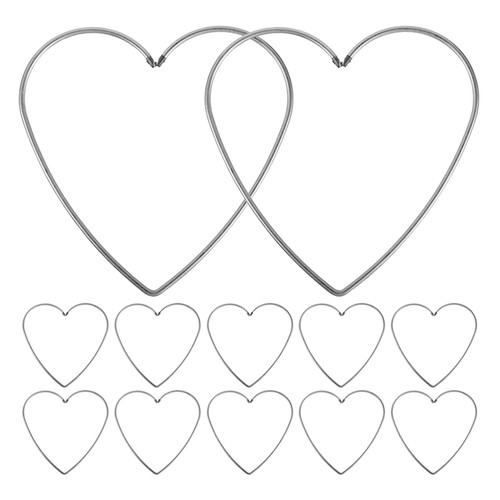 12 Pcs Metal Hoop Ring Floral Rings for Craft Dream Catchers Heart Shaped - Bild 7 von 20