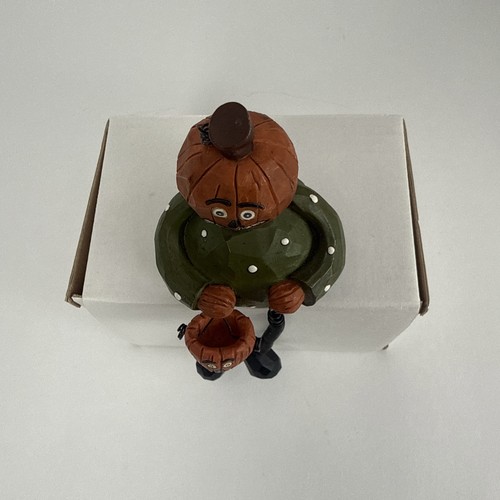 Halloween Jack-o-Lantern Hombre Piernas Elásticas Estante Cuidador Maestro Otoño Calabaza - Imagen 11 de 12