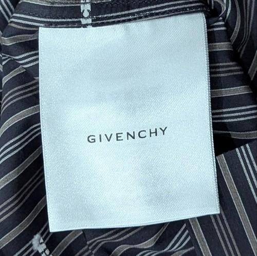 $920 Mens GIVENCHY Boxy Fit Striped Logo SS Button Up Shirt Black 38 US 15 - Picture 6 of 9