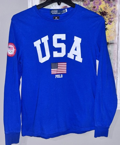 Polo Ralph Lauren Herren Team USA Jersey Grafik T-Shirt Baumwolle Royal Blau M - Bild 3 von 6