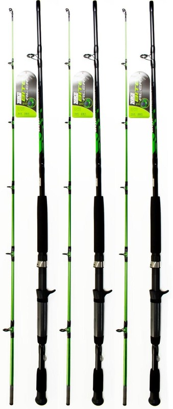 (LOT OF 3) ZEBCO BITE ALERT 7' MEDIUM HEAVY 2 PIECE CASTING ROD 21-12456