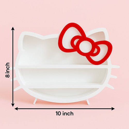 HELLO KITTY Minivers Shelf Display with Bow - 10 x 8 x 2 Inches - Customizable ! - Picture 2 of 6