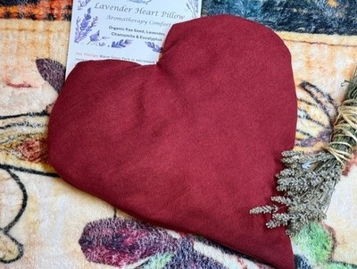 Red Velvet Heart Herbal Pack Pillow: Weighted Aromatherapy Pack
