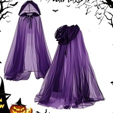 Halloween Hooded Cloak Costume   Oversized Lace-Up Black Cape for Cosplay, Gothi