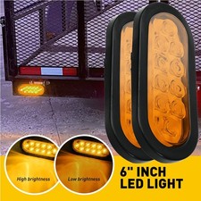 2X Tractors Dump 6" & TruckTrailer/Truck Oval LED Lights Tail 2" Marker Amber US
