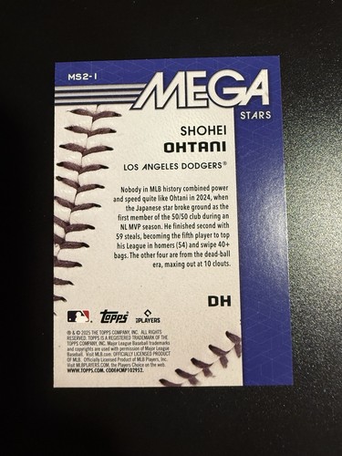 2025 Topps Series 2 Shohei Ohtani Mega Stars MS2-1 Los Angeles Dodgers SSP - Foto 2 di 2