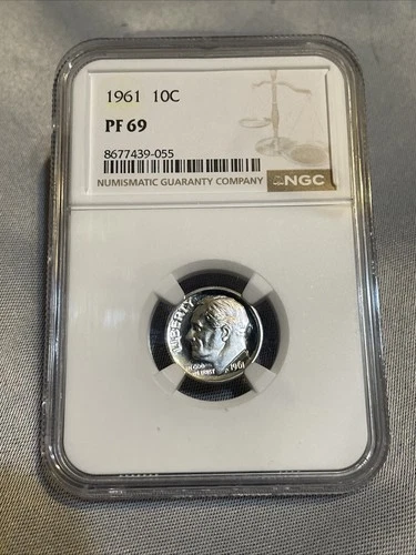 1961 PROOF SILVER DIME PF69 NGC