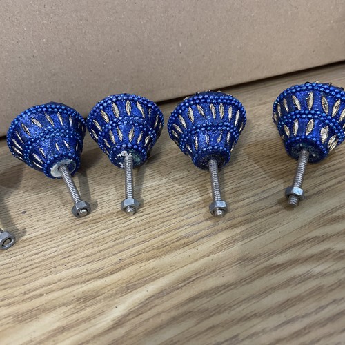 8 blue bejewelled glitter drawer knobs - Picture 7 of 7
