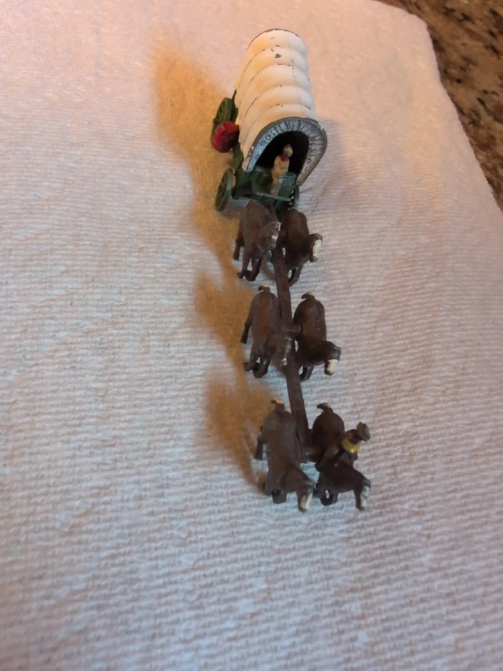 CONESTOGA COVERED WAGON AND HORSE TEAM Con Barriles Rojos Lesney Matchbox 1955 Foto 2 de 4