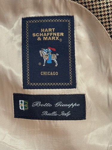 Hart Schaffner Marx Tan Wool Blazer 48L (For Dillards) Single Breast Pocket - Picture 10 of 16