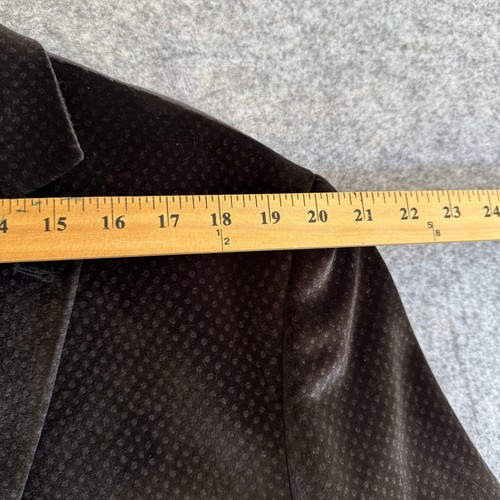 Samt Blazer Mehmet Emin Teke Herren 46R Schwarz Slim Fit Wollmischung Sakko Gepunktet - Bild 9 von 11