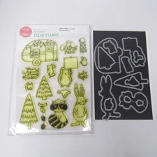 Essentials by Ellen "Tree Farm" Christmas Animal Theme Stamp + Die Set