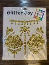 GLITTER JOY Golden Yellow Body Art Jem Stickers