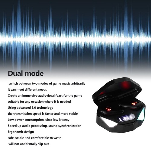 Słuchawki douszne do gier X15 z mikrofonem Dual Mode Low Latency LED Light Gaming Headset Fo CB - Zdjęcie 8 z 22